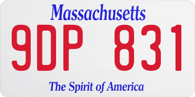 MA license plate 9DP831
