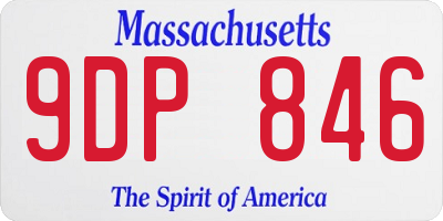 MA license plate 9DP846