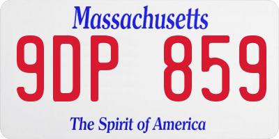 MA license plate 9DP859