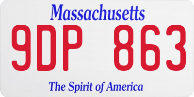 MA license plate 9DP863