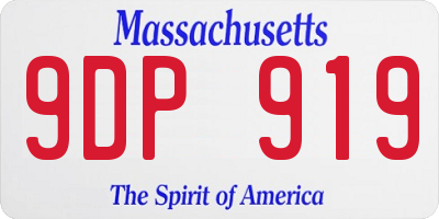 MA license plate 9DP919