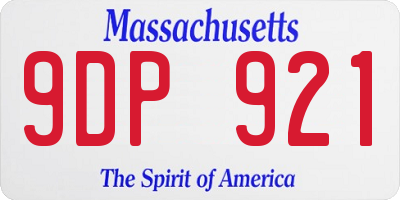 MA license plate 9DP921