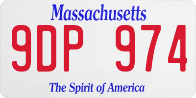 MA license plate 9DP974