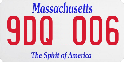 MA license plate 9DQ006