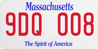 MA license plate 9DQ008