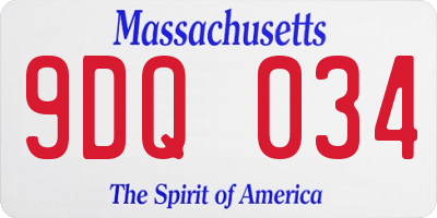 MA license plate 9DQ034