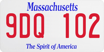 MA license plate 9DQ102