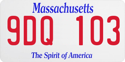MA license plate 9DQ103