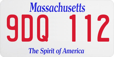 MA license plate 9DQ112