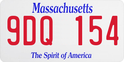MA license plate 9DQ154
