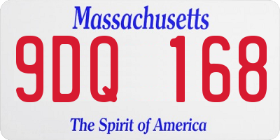 MA license plate 9DQ168