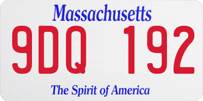 MA license plate 9DQ192