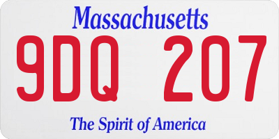 MA license plate 9DQ207