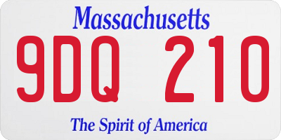 MA license plate 9DQ210