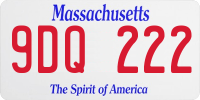 MA license plate 9DQ222