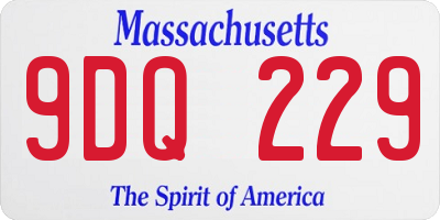 MA license plate 9DQ229