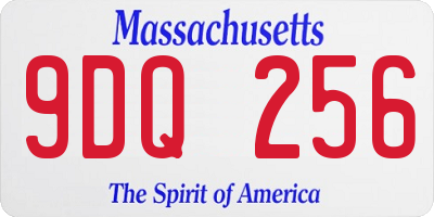 MA license plate 9DQ256