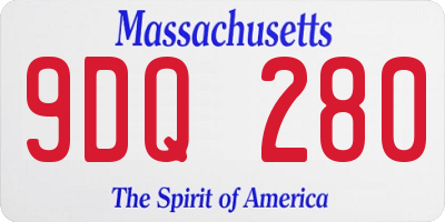 MA license plate 9DQ280