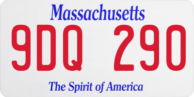 MA license plate 9DQ290