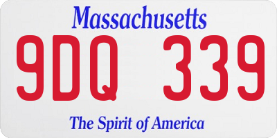 MA license plate 9DQ339