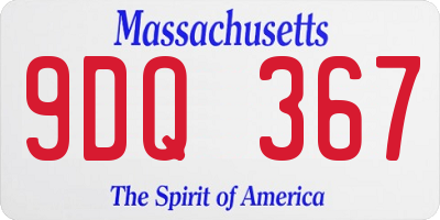 MA license plate 9DQ367