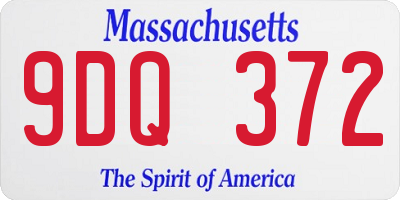 MA license plate 9DQ372