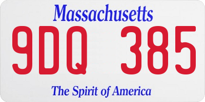 MA license plate 9DQ385