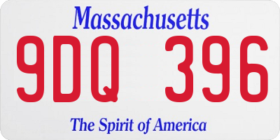 MA license plate 9DQ396
