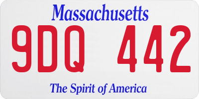 MA license plate 9DQ442