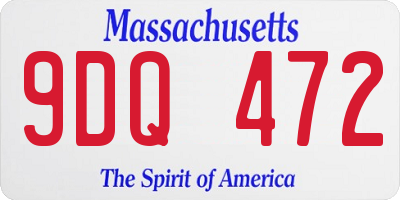 MA license plate 9DQ472