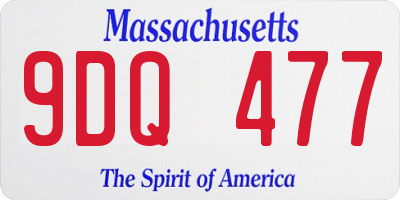 MA license plate 9DQ477