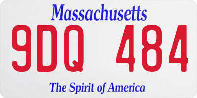 MA license plate 9DQ484