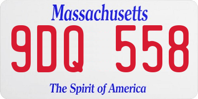 MA license plate 9DQ558