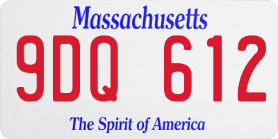 MA license plate 9DQ612