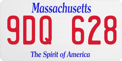 MA license plate 9DQ628