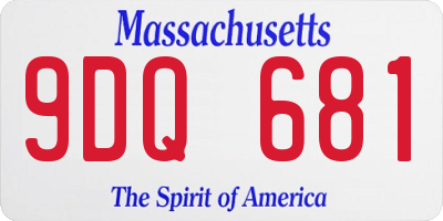 MA license plate 9DQ681