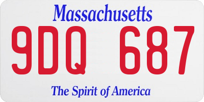 MA license plate 9DQ687