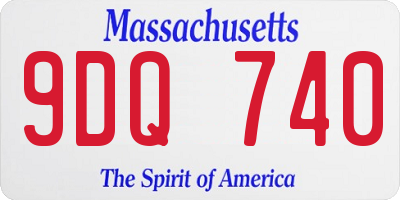 MA license plate 9DQ740