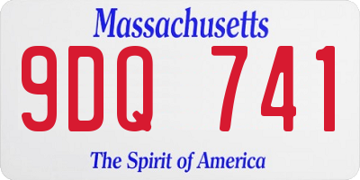 MA license plate 9DQ741