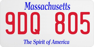 MA license plate 9DQ805