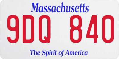 MA license plate 9DQ840