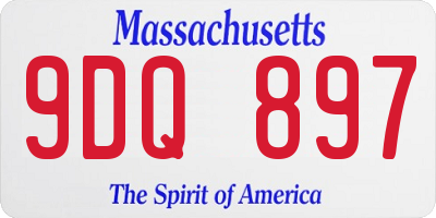 MA license plate 9DQ897
