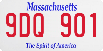 MA license plate 9DQ901