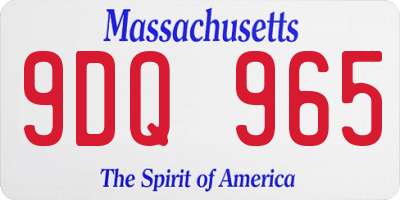 MA license plate 9DQ965