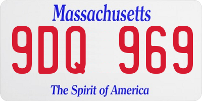 MA license plate 9DQ969