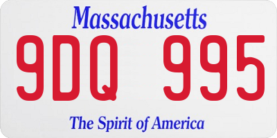 MA license plate 9DQ995