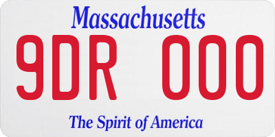 MA license plate 9DR000