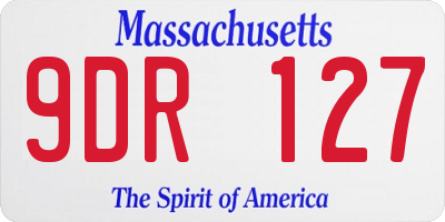 MA license plate 9DR127