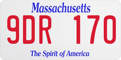 MA license plate 9DR170