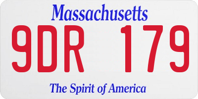 MA license plate 9DR179